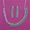 American Diamond Classic Necklace with Rhodium Plating
