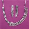 American Diamond Classic Necklace with Rhodium Plating