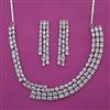 American Diamond Classic Necklace with Rhodium Plating