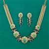 American Diamond Pearl Necklace with Carat Plating