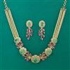 American Diamond Pearl Necklace with Carat Plating