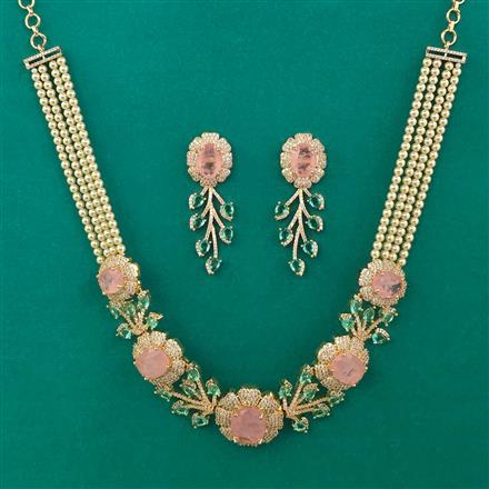 American Diamond Hazoorilal Necklace with Carat Plating