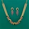 American Diamond Pearl Necklace with Carat Plating