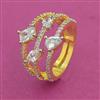 American Diamond Adjustable Ring With 2 Tone Plating