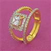 American Diamond Adjustable Ring With 2 Tone Plating