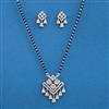 American Diamond Classic Mangalsutra with Rhodium Plating 2 Tone Plating