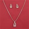 American Diamond Delicate Pendant Set with Rhodium Plating
