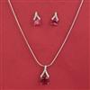 American Diamond Delicate Pendant Set with Rhodium Plating