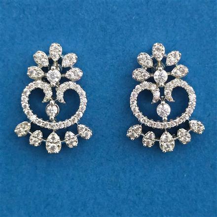 American Diamond Tops with Rhodium Plating 2 Tone Plating
