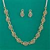 American Diamond Delicate Necklace with Rhodium Plating 2 Tone Plating