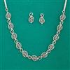 American Diamond Delicate Necklace with Rhodium Plating 2 Tone Plating