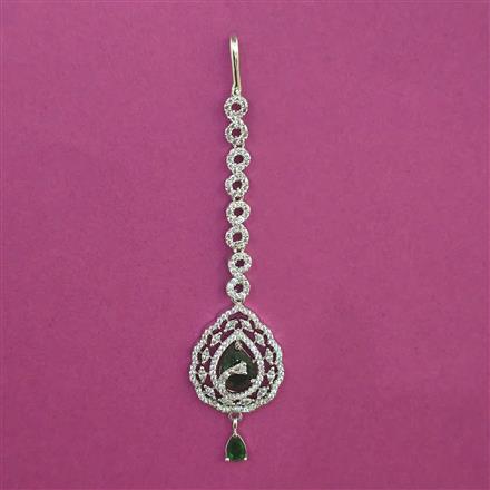 American Diamond Classic Tikka with Rhodium Plating