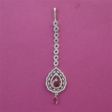 American Diamond Classic Tikka with Rhodium Plating