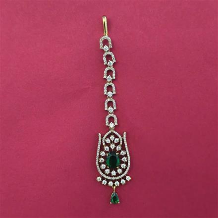 American Diamond Classic Tikka with Mehndi Plating