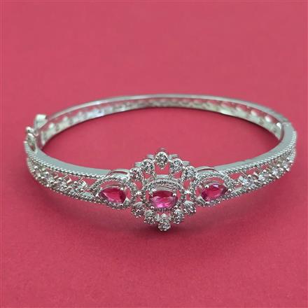 American Diamond Openable kada with Rhodium Plating