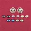 American Diamond Changeable Earring with Rhodium Plating 2 Tone Plating