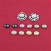 American Diamond Changeable Earring with Rhodium Plating 2 Tone Plating