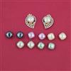 American Diamond Changeable Earring with Rhodium Plating 2 Tone Plating