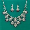 American Diamond Classic Necklace with Rhodium Plating