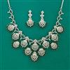 American Diamond Classic Necklace with Rhodium Plating