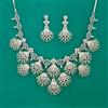American Diamond Classic Necklace with Rhodium Plating