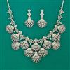 American Diamond Classic Necklace with Rhodium Plating