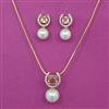 American Diamond Pearl Pendant Set with Gold Plating