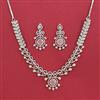American Diamond Classic Necklace with Rhodium Plating