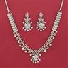 American Diamond Classic Necklace with Rhodium Plating