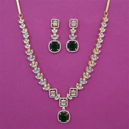 American Diamond Classic Necklace with 2 Tone Plating