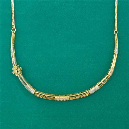 American Diamond Stiff Chain with Rhodium Plating 2 Tone Plating Mehndi Plating