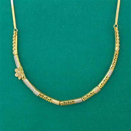 American Diamond Stiff Chain with Rhodium Plating 2 Tone Plating Mehndi Plating