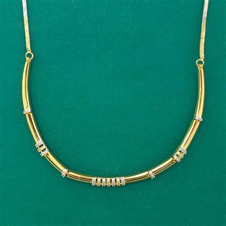 American Diamond Stiff Chain with Rhodium Plating 2 Tone Plating Mehndi Plating