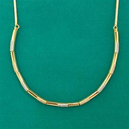 American Diamond Stiff Chain with Rhodium Plating 2 Tone Plating Mehndi Plating