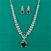 American Diamond Classic Necklace with Rhodium Plating