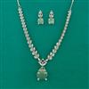 American Diamond Classic Necklace with Rhodium Plating
