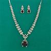 American Diamond Classic Necklace with Rhodium Plating