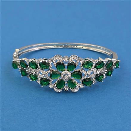 American Diamond Openable kada with Rhodium Plating