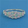 American Diamond Openable kada with Rhodium Plating