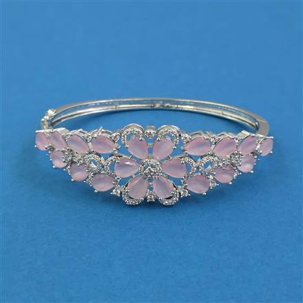 American Diamond Openable kada with Rhodium Plating