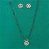 American Diamond Delicate Mangalsutra with Rhodium Plating 2 Tone Plating