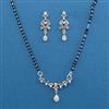 American Diamond Delicate Mangalsutra with Rhodium Plating 2 Tone Plating
