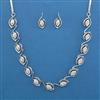 American Diamond Delicate Necklace with Rhodium Plating 2 Tone Plating