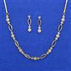 American Diamond Delicate Necklace with Rhodium Plating 2 Tone Plating