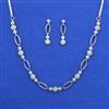 American Diamond Delicate Necklace with Rhodium Plating 2 Tone Plating