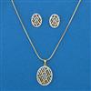 American Diamond Classic Pendant Set with 2 Tone Plating