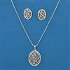 American Diamond Classic Pendant Set with Rhodium Plating