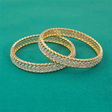 American Diamond Classic Bangles with 2 Tone Plating