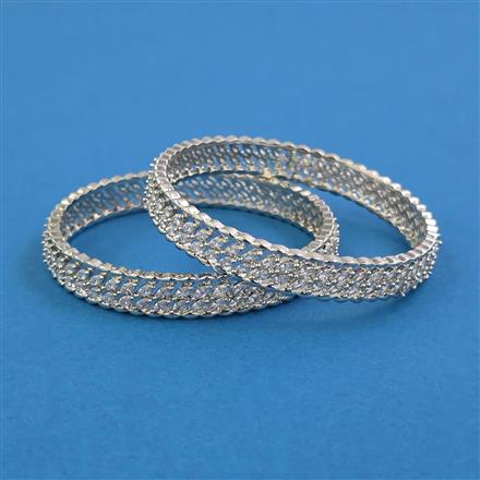 American Diamond Classic Bangles with Rhodium Plating