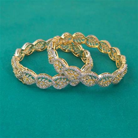 American Diamond Classic Bangles with 2 Tone Plating